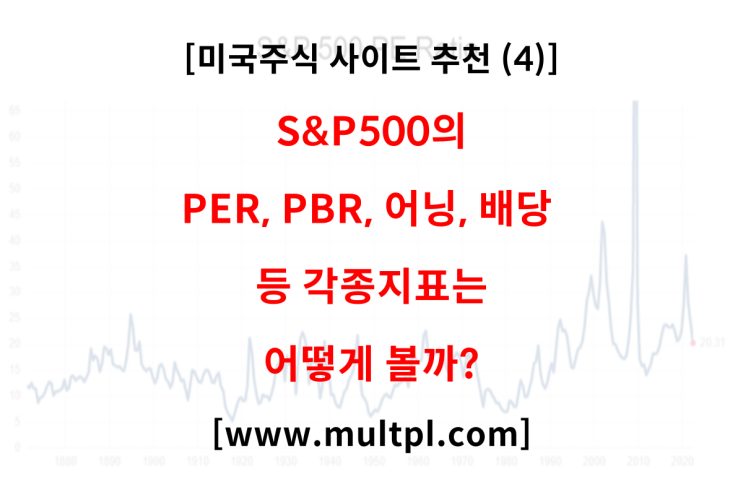 미국주식 사이트 추천 (4). S&P500 PER, PBR, 어닝, 배당 보는 방법