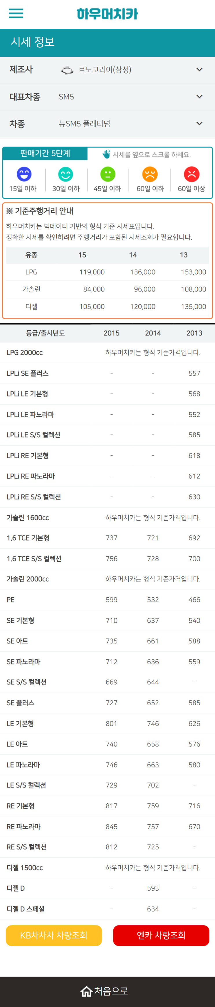 하우머치카 2022년 6월 뉴SM5 플래티넘 중고차시세.가격표 하우머치카 2022년 6월 뉴SM5 플래티넘 중고차시세.가격표