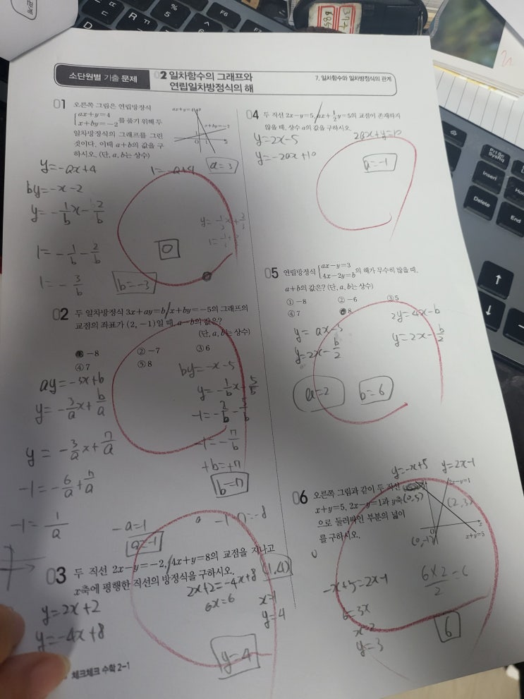  마산 현동 중2 시험대비중