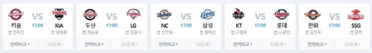 6월 10일 한국프로야구 KBO 경기결과 6월 11일 선발투수 TV중계일정 내일 경기 완전 기대