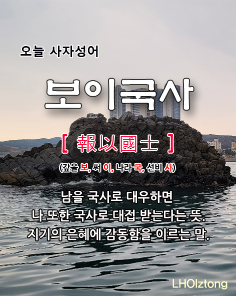[891] 오늘 사자성어 보이국사(報以國士)의 뜻은?
