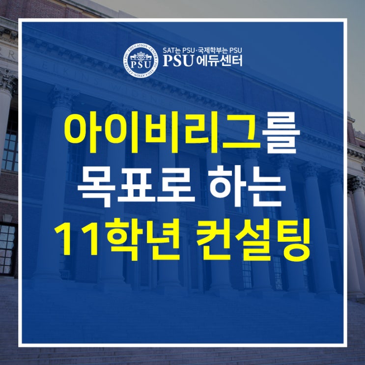  아이비리그 합격을 목표로 하는 11학년 입시 준비생 위한 진학 컨설팅