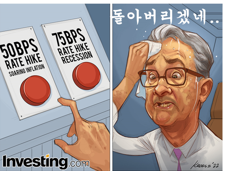  [카툰] 파월의장의 고민 0.5%? vs 0.75%?