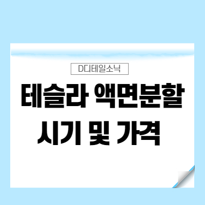  테슬라 액면분할과 가격(시기, 주식분할)