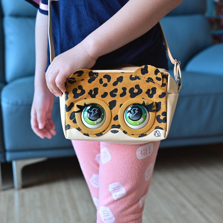  Purse pets 레오파드 인터랙티브 6~7세 여아 전용 소리 나는 동물 장난감 가방