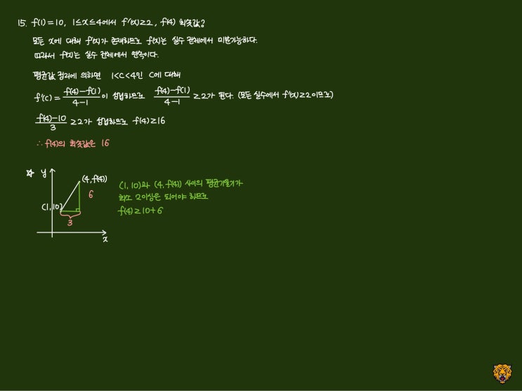 미적분학 Calculus) 평균값 정리의 활용