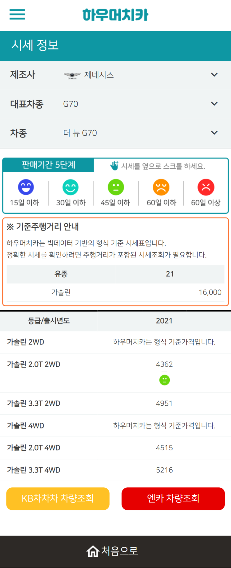 하우머치카 2022년 6월 더 뉴 G70 중고차시세.가격표 하우머치카 2022년 6월 더 뉴 G70 중고차시세.가격표
