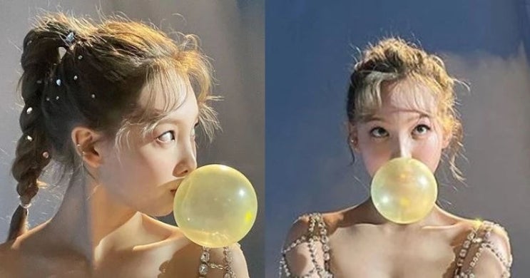 트와이스 나연, 사슬이 달린 브라톱 입고 잘룩한 허리와 탄탄한 복근 자랑 "풍선껌 부는 귀여움" 트와이스 나연, 사슬이 달린 브라톱 입고 잘룩한 허리와 탄탄한 복근 자랑 "풍선껌 부는 귀여움"