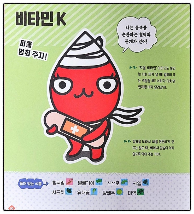  비타민 K 피 순환 지혈 비타민 칼슘 흡수 코피 충치