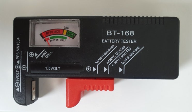 남은 건전지량을 측정하는 건전지 잔량 측정기 : 배터리 테스터기 BT-168