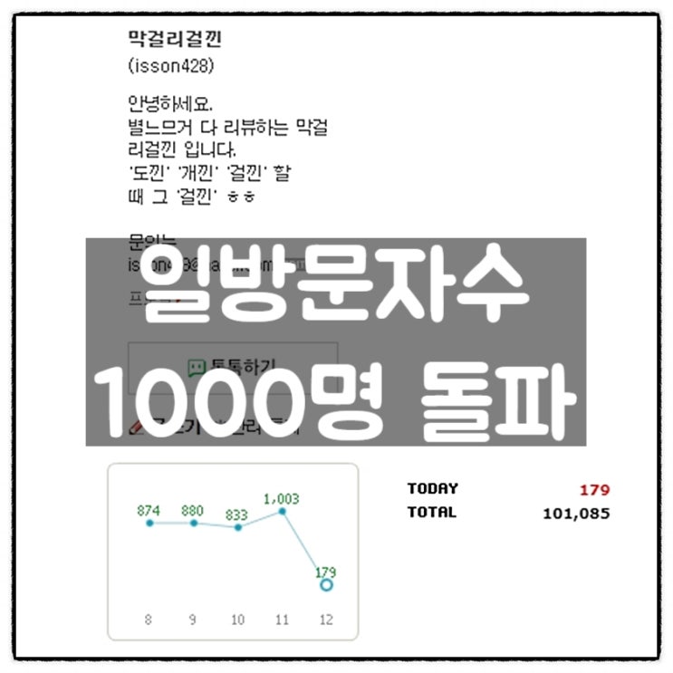  막걸리걸낀의 리뷰세상 일방문자 1000명 돌파