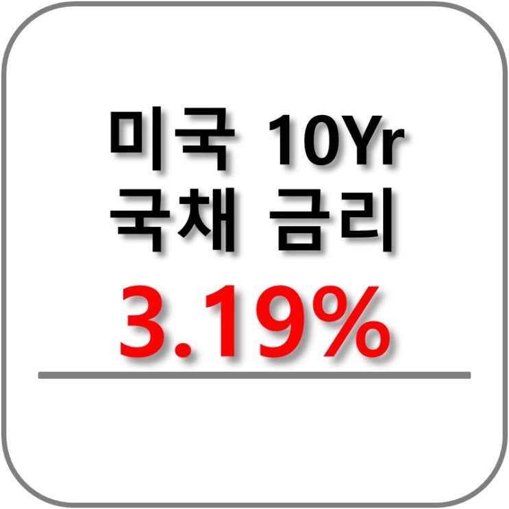  미국 10년 물 국채 금리 3.19% 상승 지속