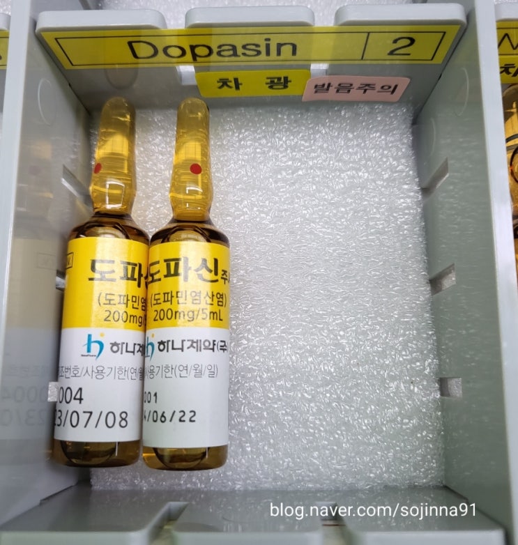 Dopamine 도파민은 언제 사용하며 사용 용량, 조제 방법은 어떻게 될까?