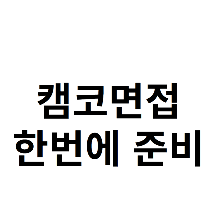 캠코면접 모든 걸 한 번에 준비하는 방법 캠코면접 모든 걸 한 번에 준비하는 방법