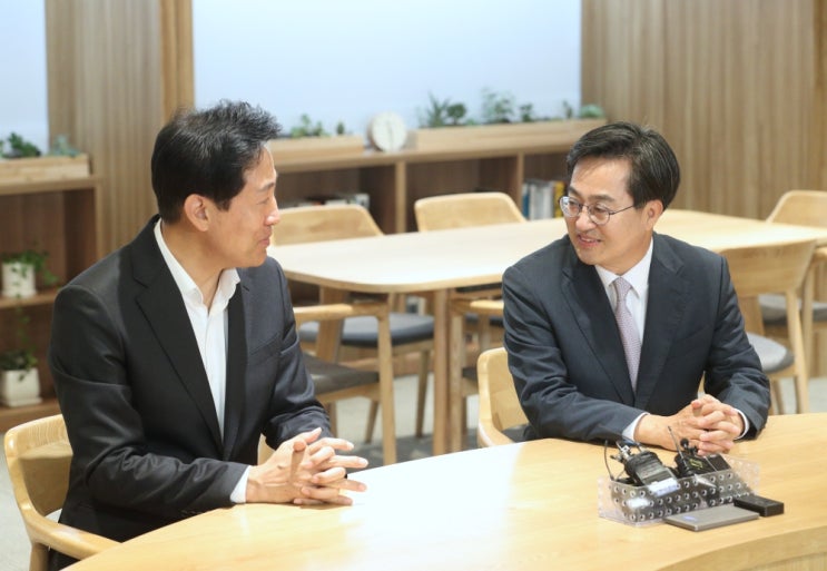 [<b>경기도</b>] 김동연 당선인, <b>오세훈</b> 서울시장과 첫 회동