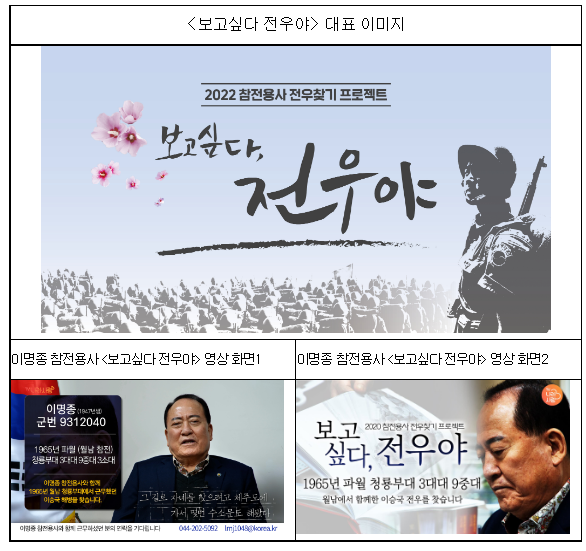 참전용사 전우찾기 보고싶다, 전우야 상봉행사 개최_국가보훈처 참전용사 전우찾기 보고싶다, 전우야 상봉행사 개최_국가보훈처