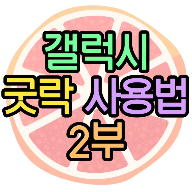 갤럭시 굿락 설정 하나하나 톺아보기 - 2부 갤럭시 굿락 설정 하나하나 톺아보기 - 2부