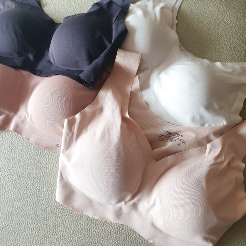 여름용 심리스 크로커다일 인견쉘론라이크라 V넥감탄브라팬티 몰드고정형 내돈내산 솔직후....