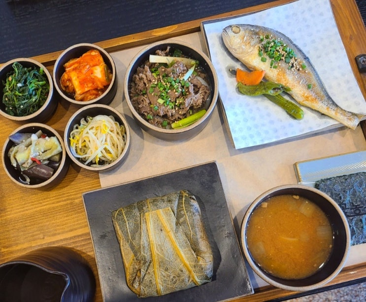  1인 상차림 벼꽃농부 농가레스토랑 연잎밥상