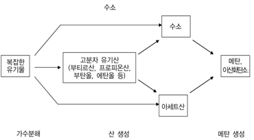 수질관리기술사 110회 2교시 기출문제 2. 1) 혐기성 처리를 위한 조건 2) 유기물의 혐기성 분해과정과 단계 3) 혐기성 처리의 장점과 단점