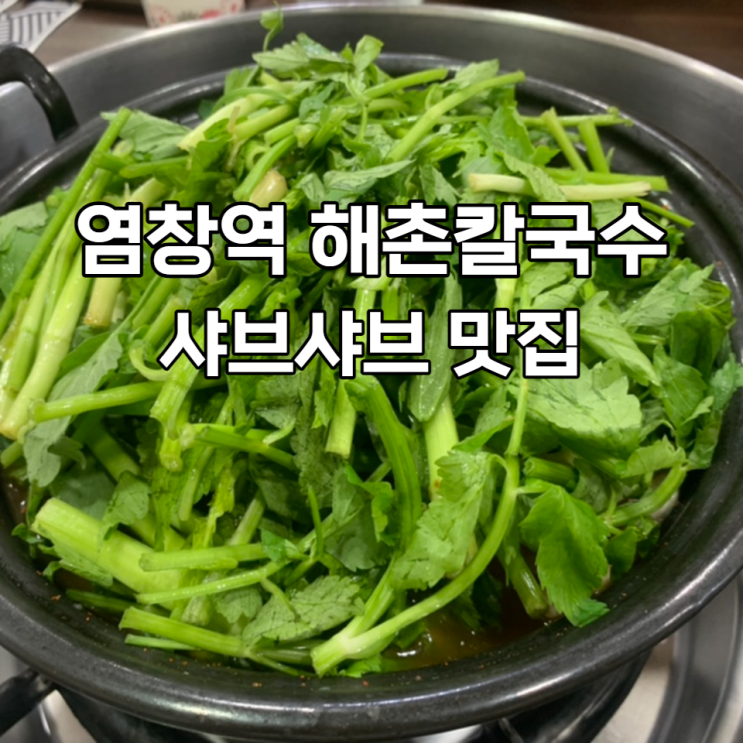  염창역 해촌칼국수에서 미나리 듬뿍 넣은 샤브샤브 어떠세요?