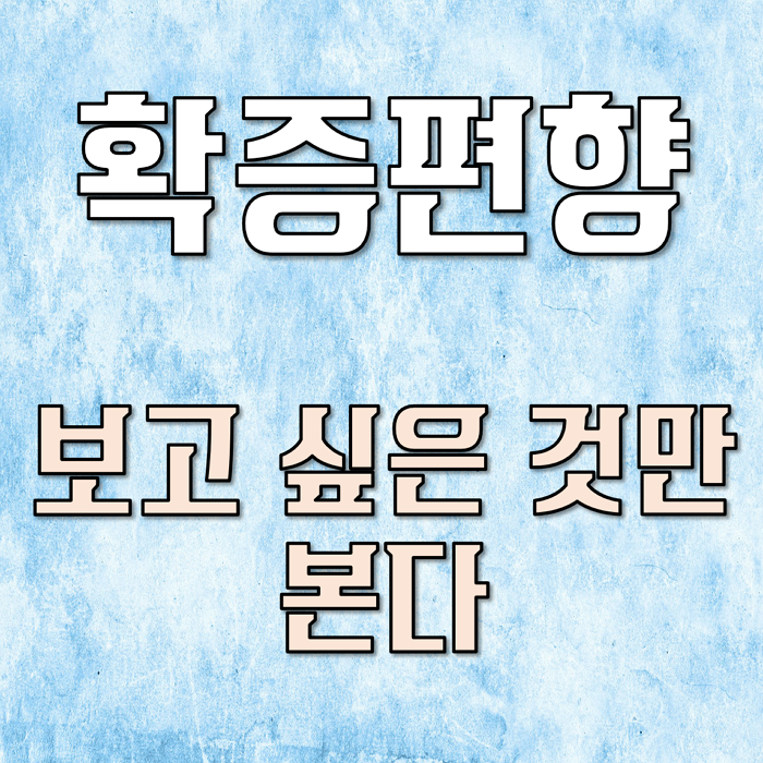  확증편향 나는 보고 싶은 것만 본다