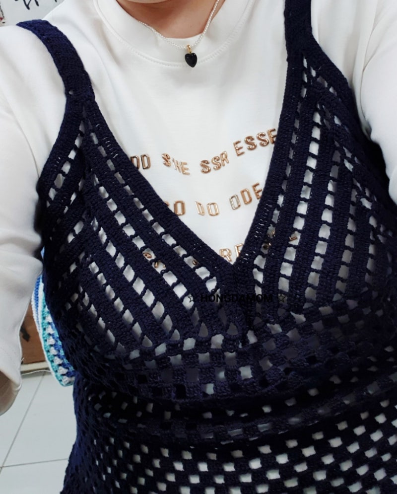 코바늘뜨기 여름조끼 뷔스티에조끼