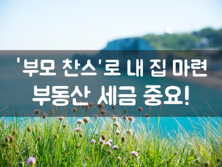  '부모 찬스’로 내 집 마련, 부동산 세금 중요!