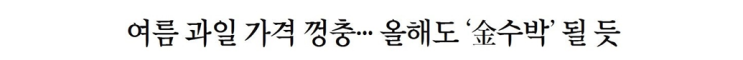  블챌 1주차 - 여름 과일 가격까지 비싸졌다고 ?! 금수박 이란?