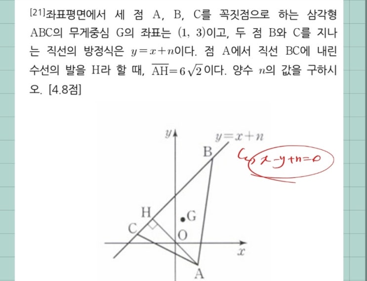  (고1수학)상산고2021 킬러A-직선의 방정식