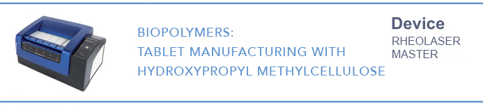 점탄성(RHEOLOGY) 분석기 - Biopolymers : tablet manufacturing with hydroxypropyl methylcellulose