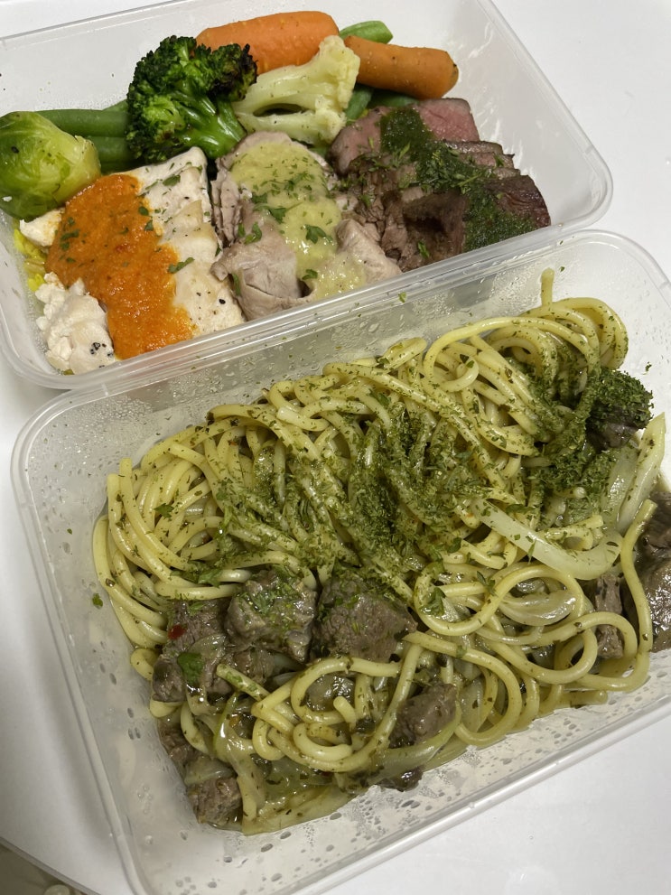 다이어터도 부담없이 맛있게 파스타 가능 바질파스타 짐플레이트 후기 ! 짐키친 호매실점️️