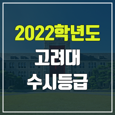 고려대 수시등급 (2022, 예비번호, 고려대학교)