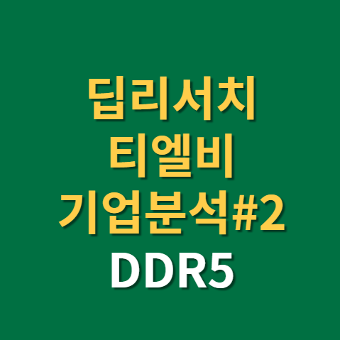  DDR5 관련주 티엘비 주식 주가 전망 기업분석 2편(f. DRAM)