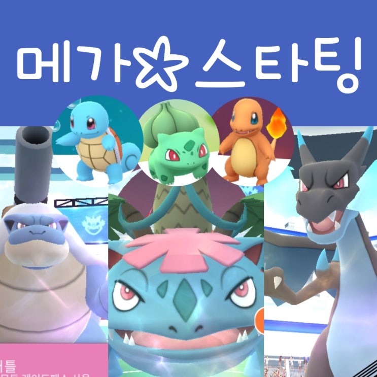  포켓몬고 파이리 꼬부기 이상해씨 메가진화, 이상해꽃/리자몽/거북왕 레이드 약점