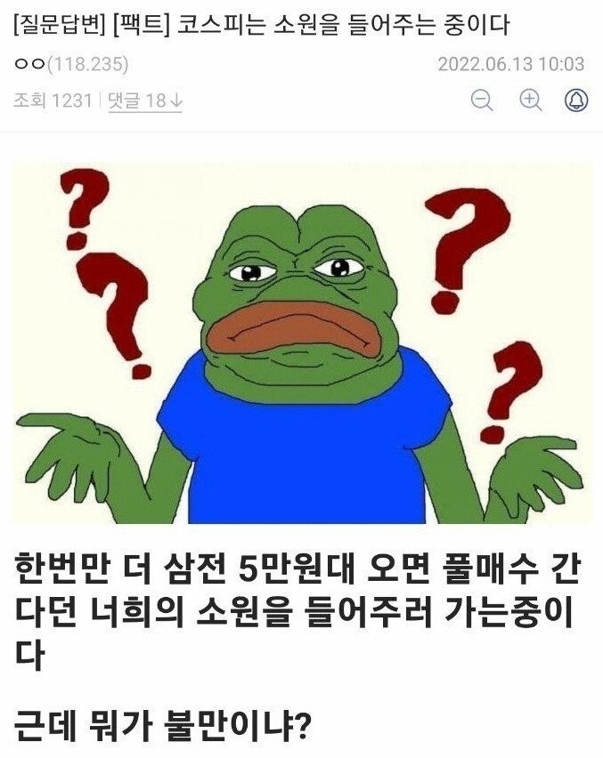  삼전 페페 짤 (+ 몇가지 주식관련 짤줍)