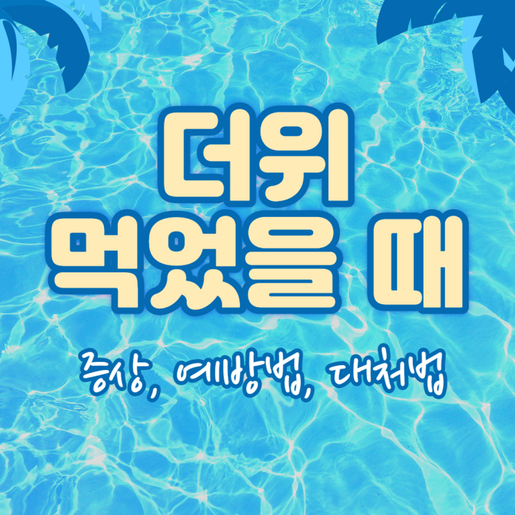  더위 먹었을 때 증상과 대처법 예방법으로 더위에 대비해봅시다