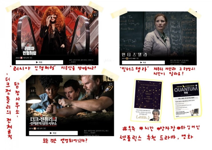 넷플릭스 : 시간은 흐르지 않는다?! 흥미진진 우주, 타임슬립 드라마 & 영화 &도서