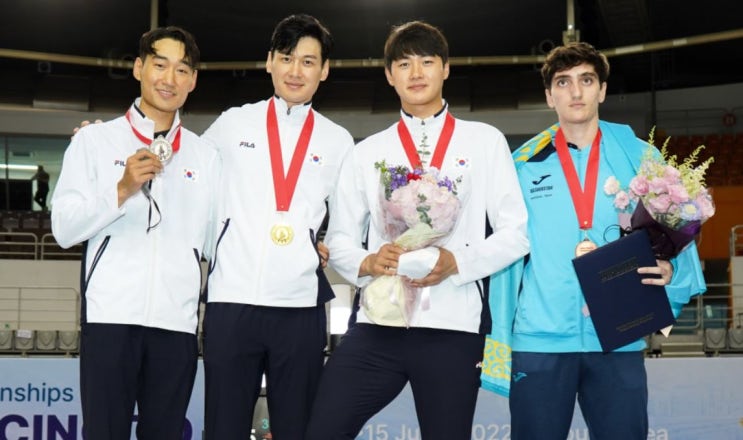 대한민국 <b>펜싱</b> 남자 <b>사브르</b>, <b>아시아 선수권</b> 단체전 제패!