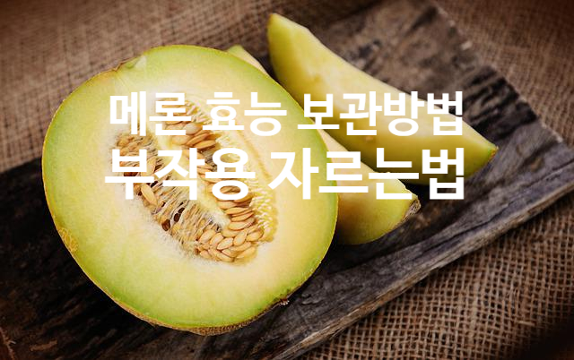  메론 효능과 부작용 보관 방법 (ft. 멜론 예쁘게 자르는 법)