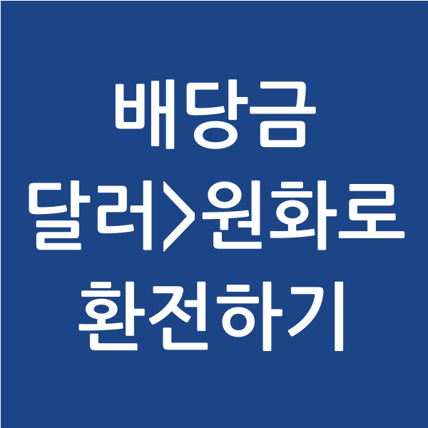 [주식] 배당금 원화로 환전하기(신한알파)