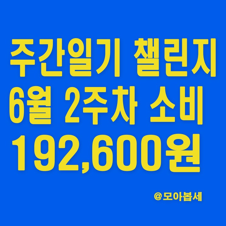  주간일기 챌린지 - 6월2주차 가계부작성