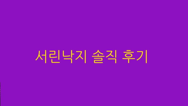  서린낙지 솔직 후기