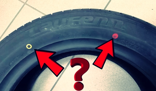 타이어와 휠 옆면에 있는 빨간색점,노란색점,흰색점 표시 의미는?