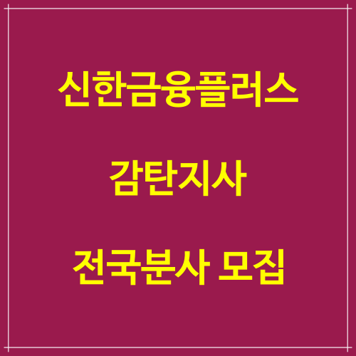 신한금융플러스 보험GA 감탄지사 전국 분사/지사 모집안내