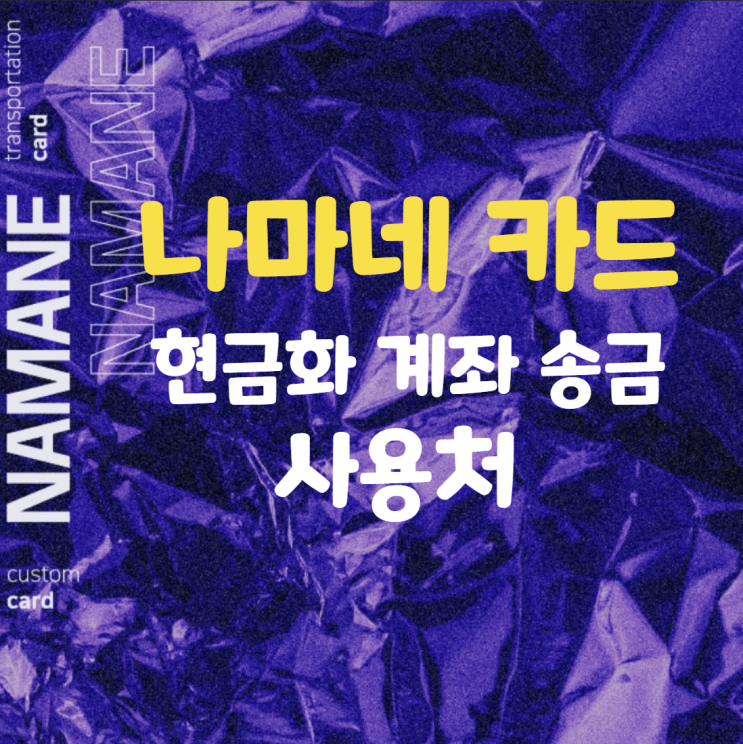  신한 더모아 짭모아 카카오뱅크 활용 3탄 : 나마네카드 페이 현금화 송금 사용처