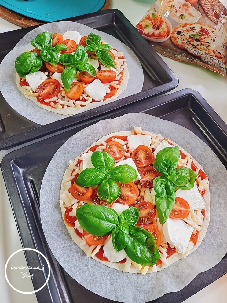 마르게리타 피자 만들기  홈피자로 쉽게 만들기