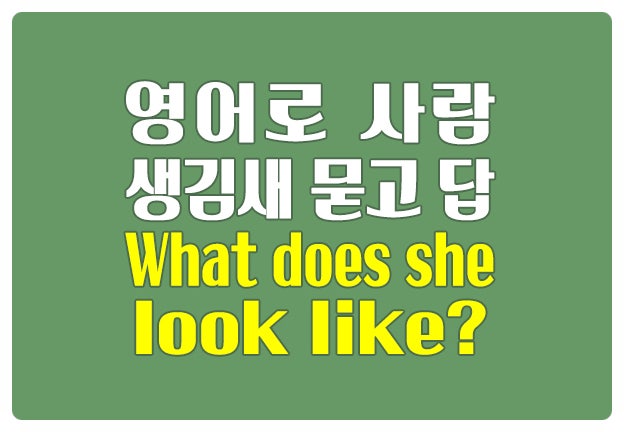 영어로 사람 생김새 묻기 What does he look like? 영어로 사람 생김새 묻기 What does he look like?