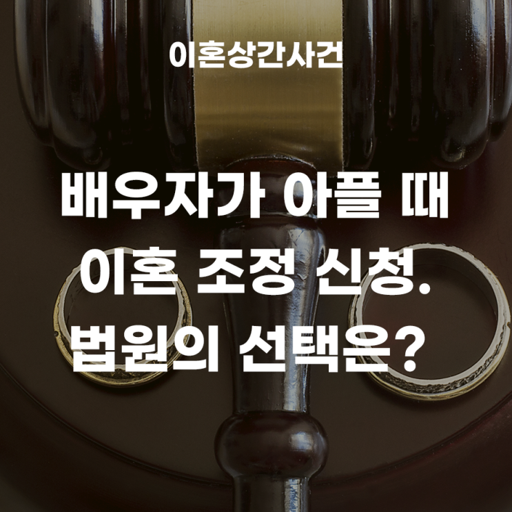 배우자가 아픈 경우, 이혼조정 신청. 법원은 어떤 선택을 ? (성년후견인 법정대리인)