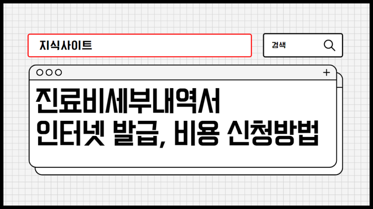  진료비세부내역서 인터넷 발급, 비용 및 신청방법